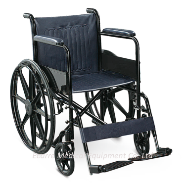 WR6972B Silla de ruedas de acero con recubrimiento en polvo negro