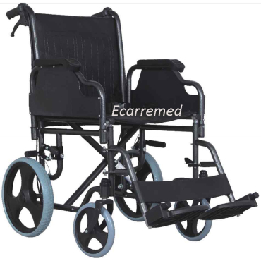 WR6904BJ Silla de ruedas de acero con recubrimiento en polvo negro pistola