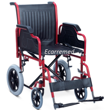 WR6904B Silla de ruedas de acero con recubrimiento en polvo rojo